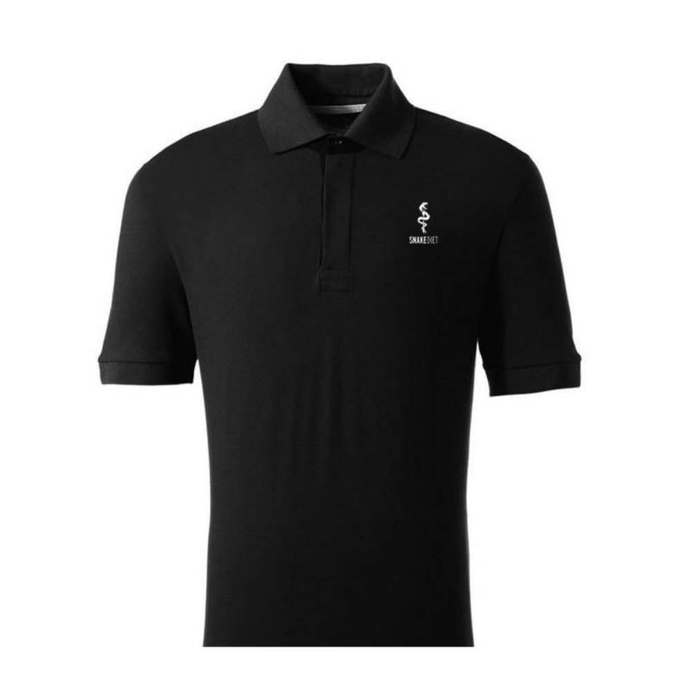 Snake Diet Polo Shirt - Black Size: M,L,XL